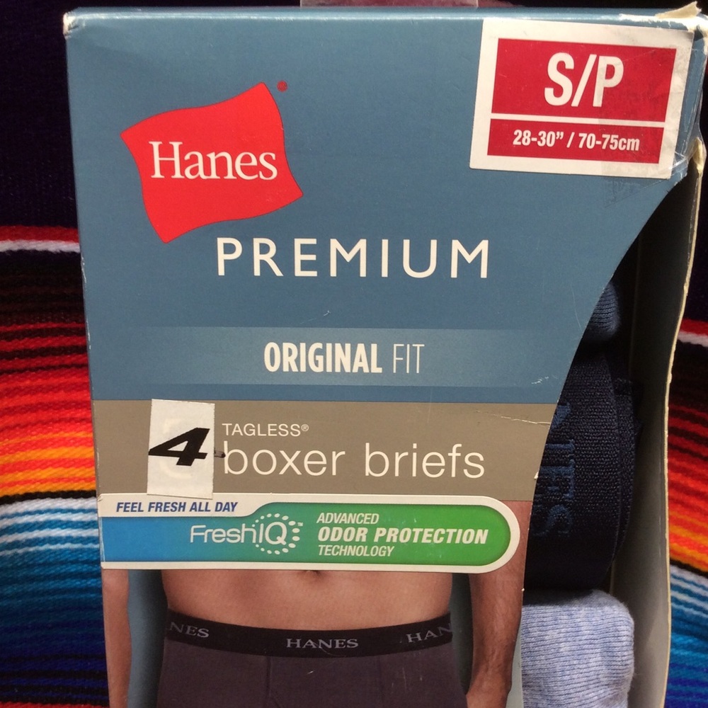 HANES PREMIUM 100% COTTON MEN’S BOXER BRIEFS ORIGINAL FIT 4 PACK SIZE: SMALL - Picture 2 of 11